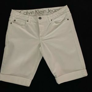 Calvin Klein White Denim Shorts